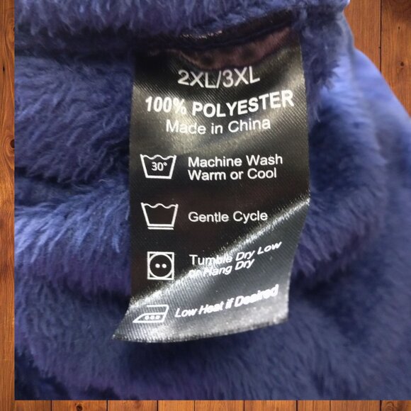 Ross Michaels Men's 2XL/3XL Blue Soft Belted Bathrobe Cozy Robe Loungewear - Picture 5 of 7